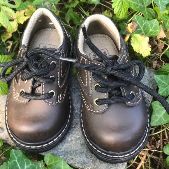L U Lace Up Sturdy Black Sole Brown Oxford Shoes 5 - Picture 5 of 8